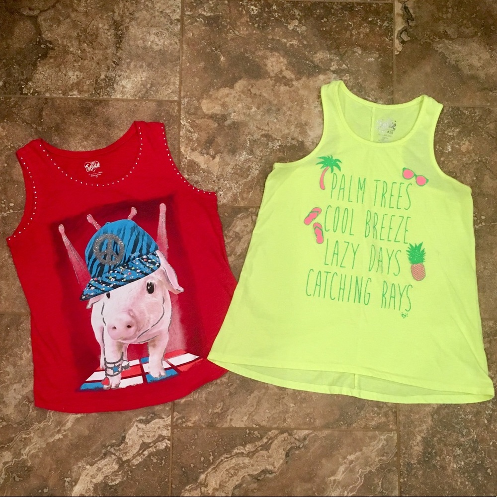 Justice girls size 18 set of 2 cute tank tops